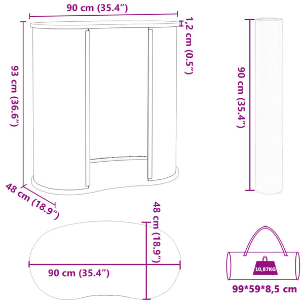 Faltbare Messetheke 90x48x93 cm