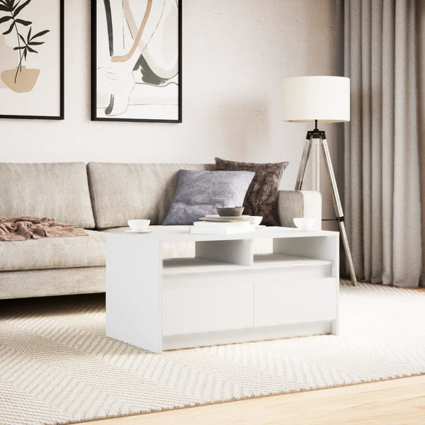 LED Couchtisch Weiß Holzwerkstoff