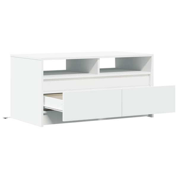 LED Couchtisch Weiß Holzwerkstoff