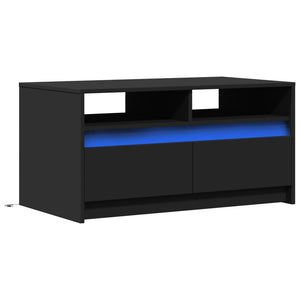 LED Couchtisch Schwarz Holzwerkstoff