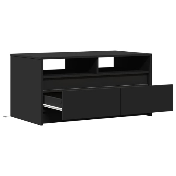 LED Couchtisch Schwarz Holzwerkstoff