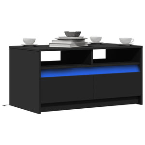 LED Couchtisch Schwarz Holzwerkstoff