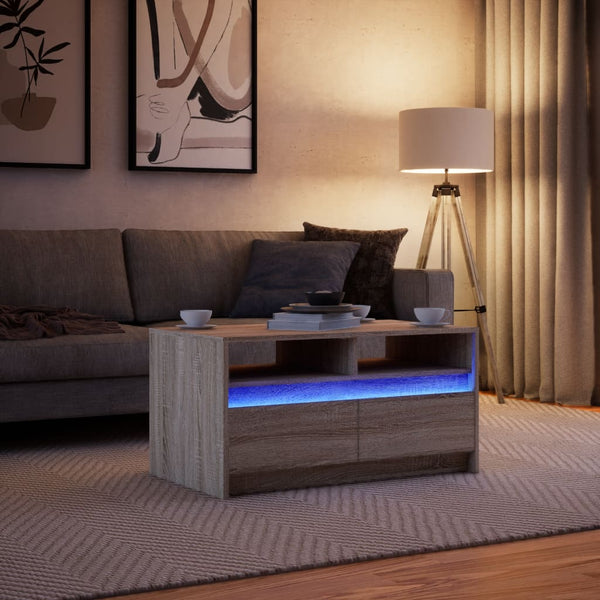 LED Couchtisch Sonoma Eiche