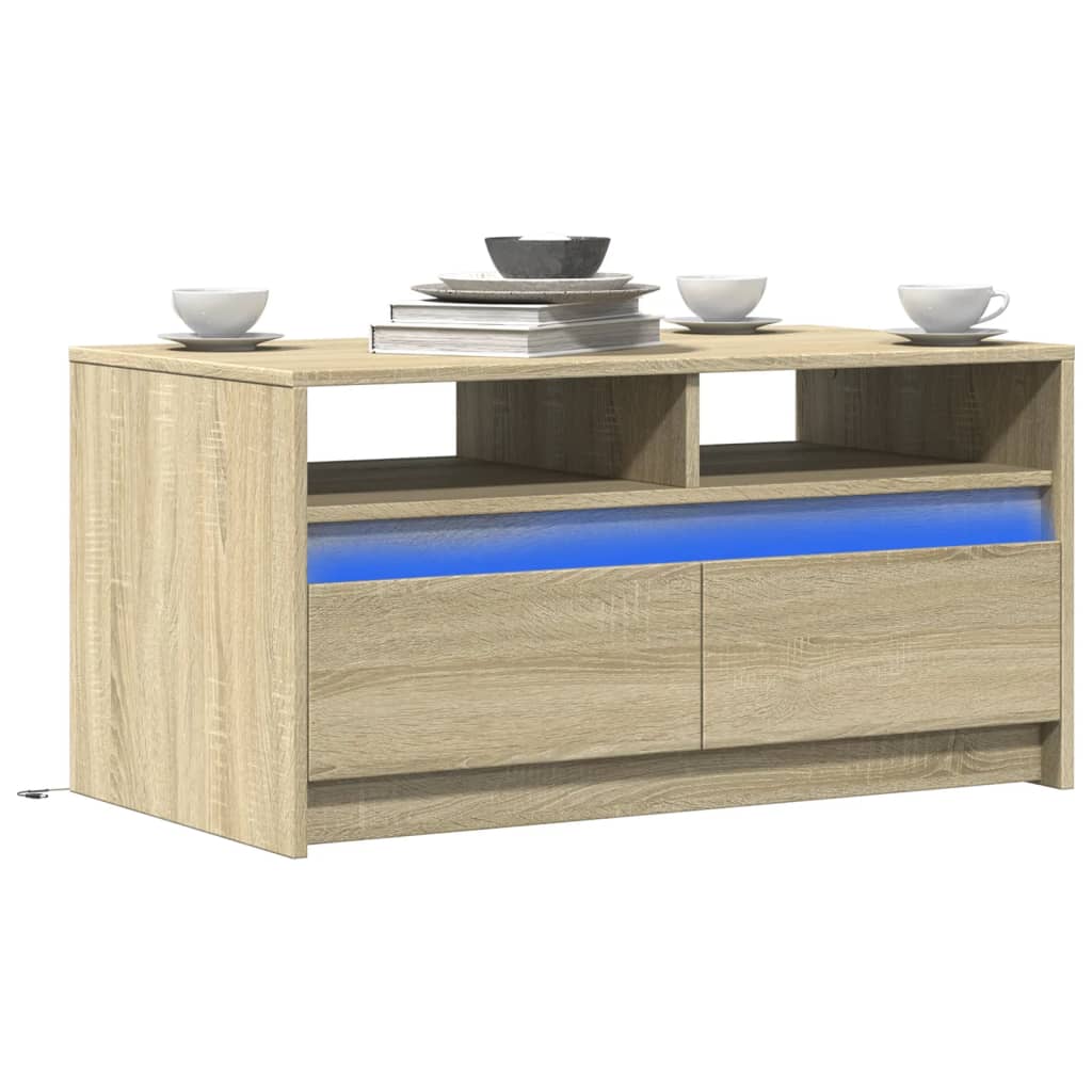 LED Couchtisch Sonoma Eiche