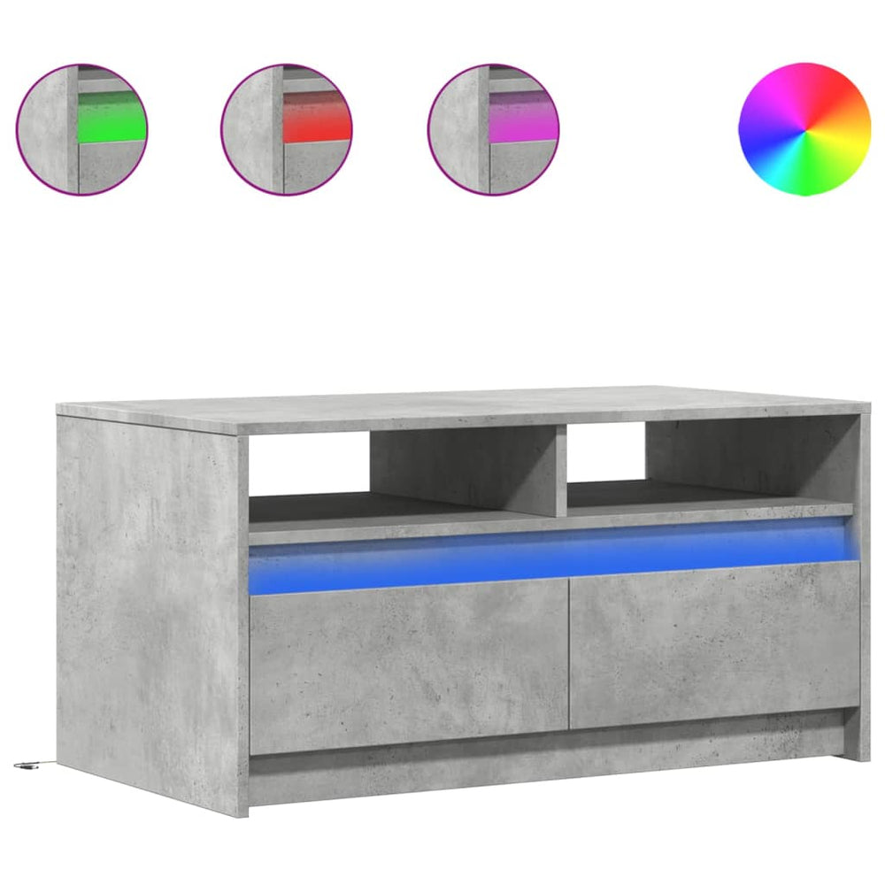 LED Couchtisch Betongrau