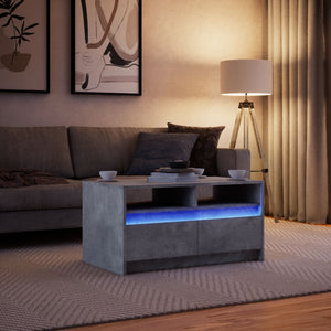LED Couchtisch Betongrau