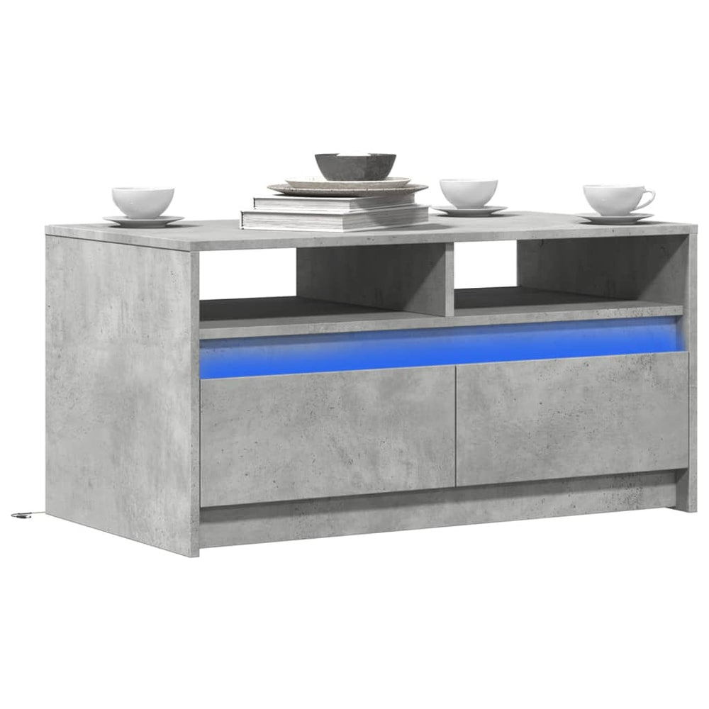 LED Couchtisch Betongrau