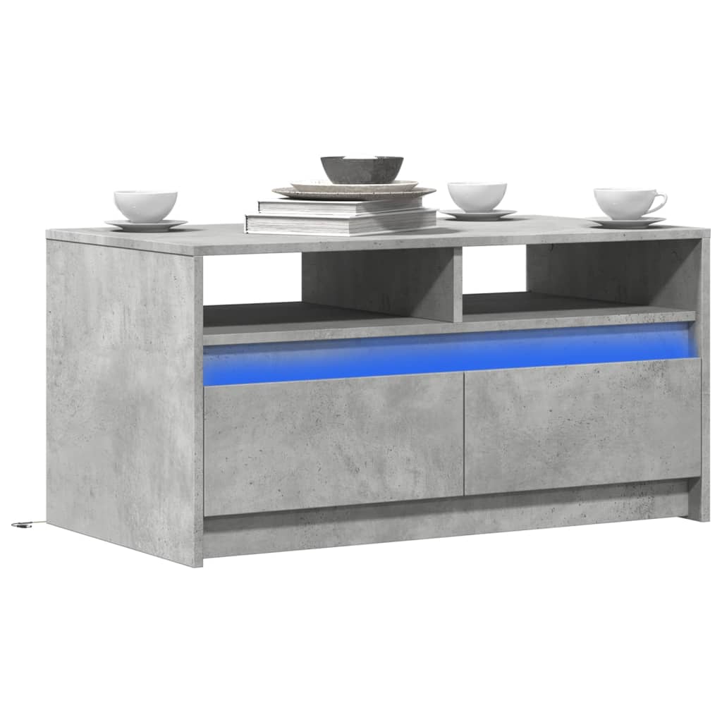 LED Couchtisch Betongrau