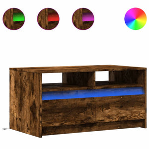LED Couchtisch Räuchereiche Holz