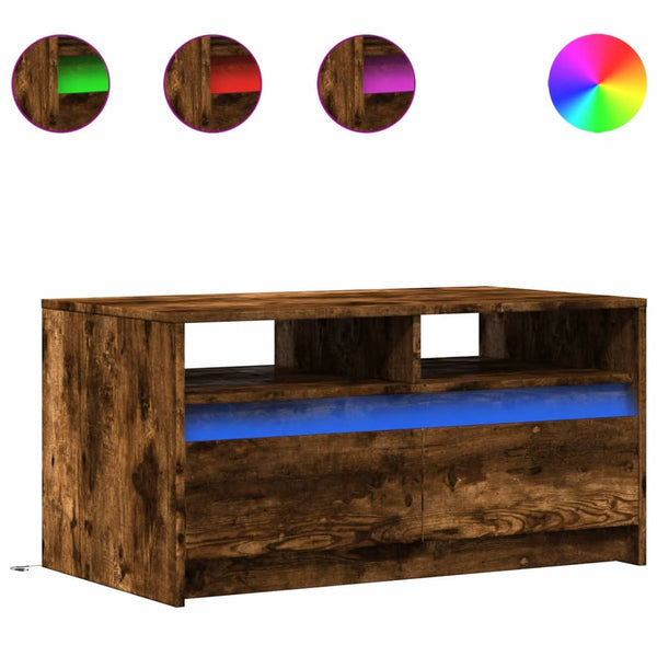 LED Couchtisch Räuchereiche Holz