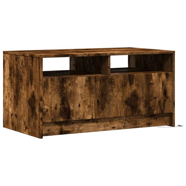 LED Couchtisch Räuchereiche Holz