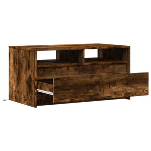 LED Couchtisch Räuchereiche Holz