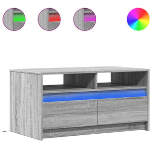 LED Couchtisch Grau Sonoma Holz