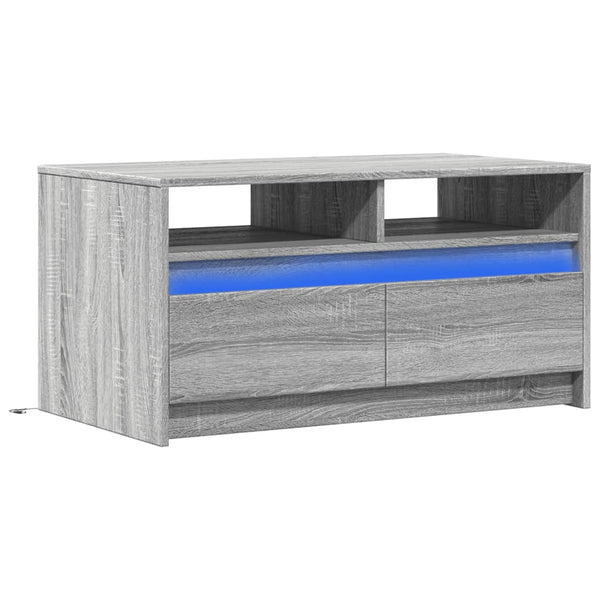 LED Couchtisch Grau Sonoma Holz