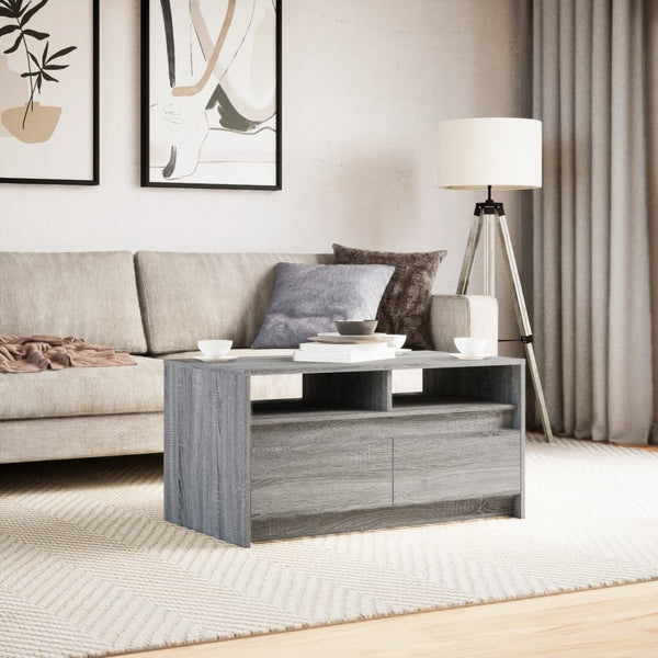 LED Couchtisch Grau Sonoma Holz