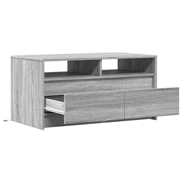 LED Couchtisch Grau Sonoma Holz