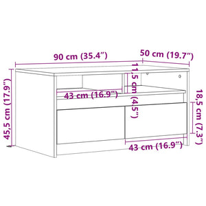 LED Couchtisch Braun Eiche Optik
