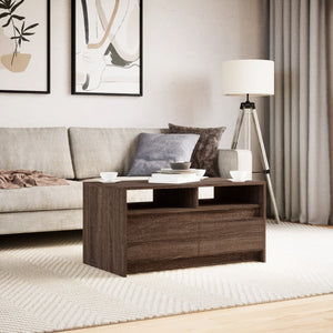 LED Couchtisch Braun Eiche Optik