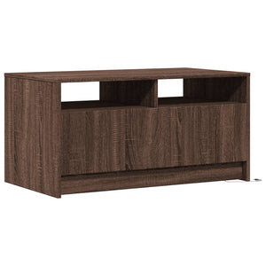 LED Couchtisch Braun Eiche Optik