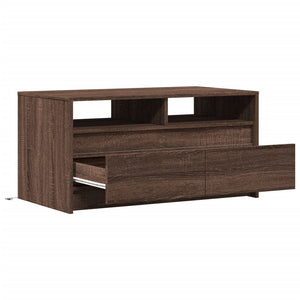 LED Couchtisch Braun Eiche Optik