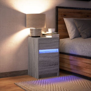 Grauer Nachttisch mit LED-Beleuchtung