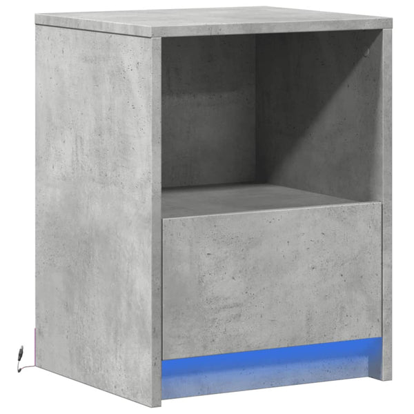 Nachttisch mit LED Betongrau