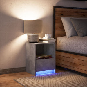 Nachttisch mit LED Betongrau