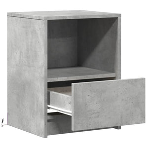 Nachttische mit LED, 2er-Set Betongrau