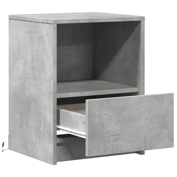 Nachttische mit LED, 2er-Set Betongrau
