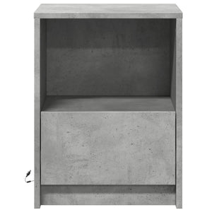 Nachttische mit LED, 2er-Set Betongrau
