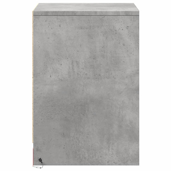 Nachttische mit LED, 2er-Set Betongrau
