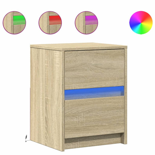 Nachttisch Sonoma Eiche mit LED