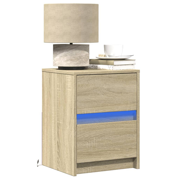 Nachttisch Sonoma Eiche mit LED