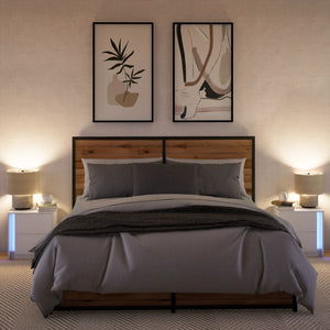 Nachttische mit LED-Leuchten, 2er-Set, Weiß