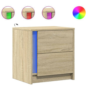 LED Nachttische 2er Set Sonoma Eiche