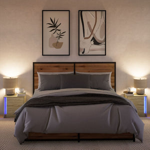 LED Nachttische 2er Set Sonoma Eiche