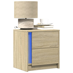 LED Nachttische 2er Set Sonoma Eiche
