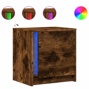 Nachttische mit LED-Leuchten, 2er Set