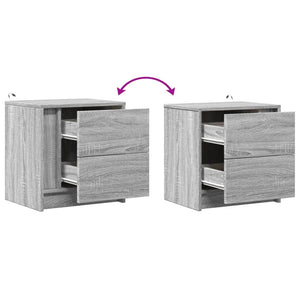 Nachttische mit LED, 2er-Set, Grau Sonoma