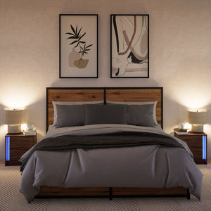 Nachttische mit LED-Leuchten, 2er Set