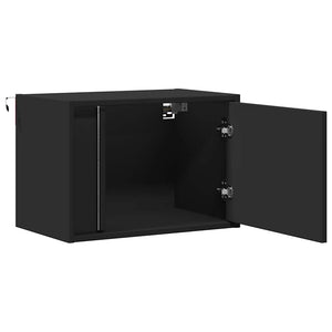 Wand-Nachttisch mit LED Schwarz