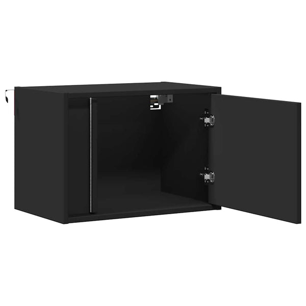 Wand-Nachttisch mit LED Schwarz