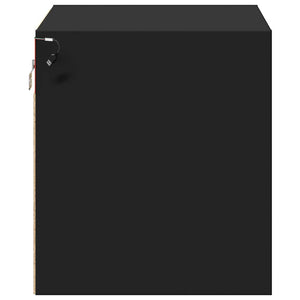 Wand-Nachttisch mit LED Schwarz