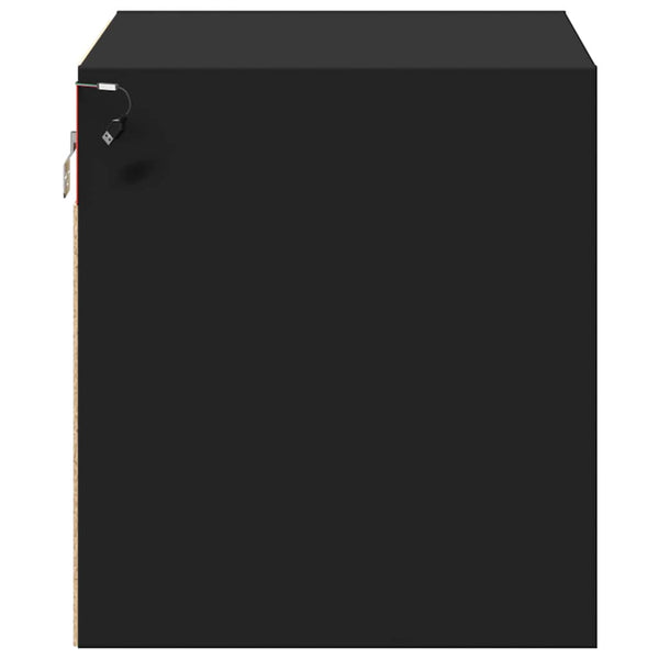 Wand-Nachttisch mit LED Schwarz
