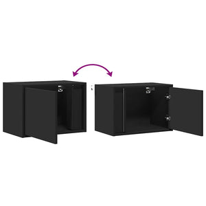 Wand-Nachttisch mit LED Schwarz