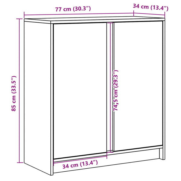 LED Sideboard Weiß 77x34x85 cm