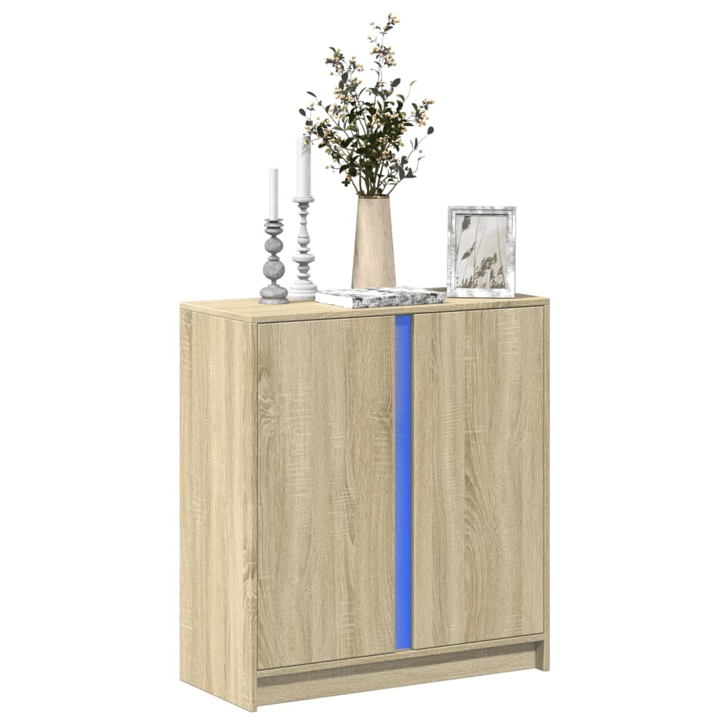 LED Sideboard Sonoma Eiche 77x85 cm