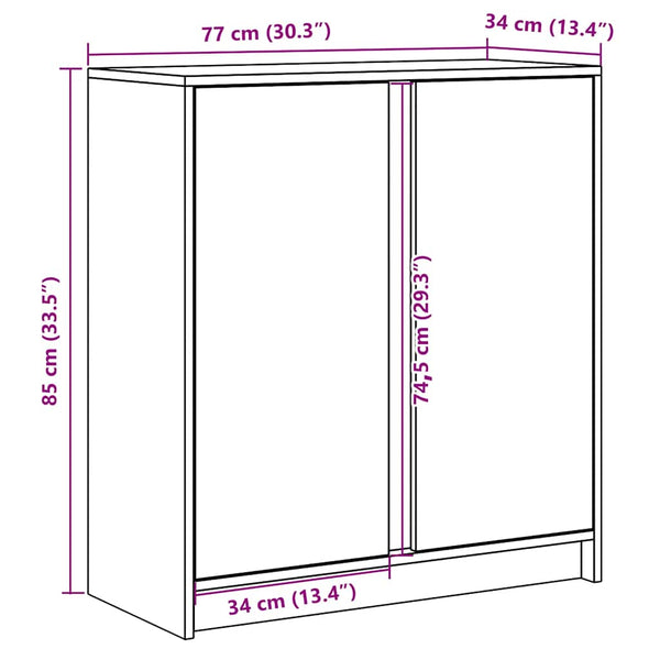LED Sideboard Räuchereiche 77 cm