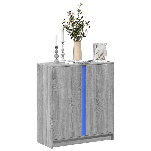 LED Sideboard Grau Sonoma 77 cm