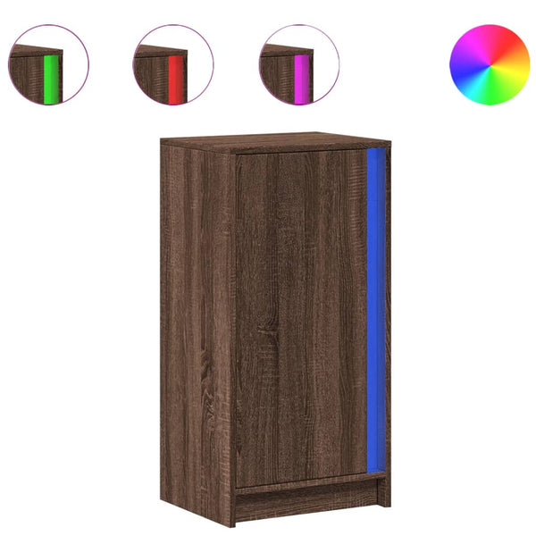 LED Sideboard Braun Eichen-Optik